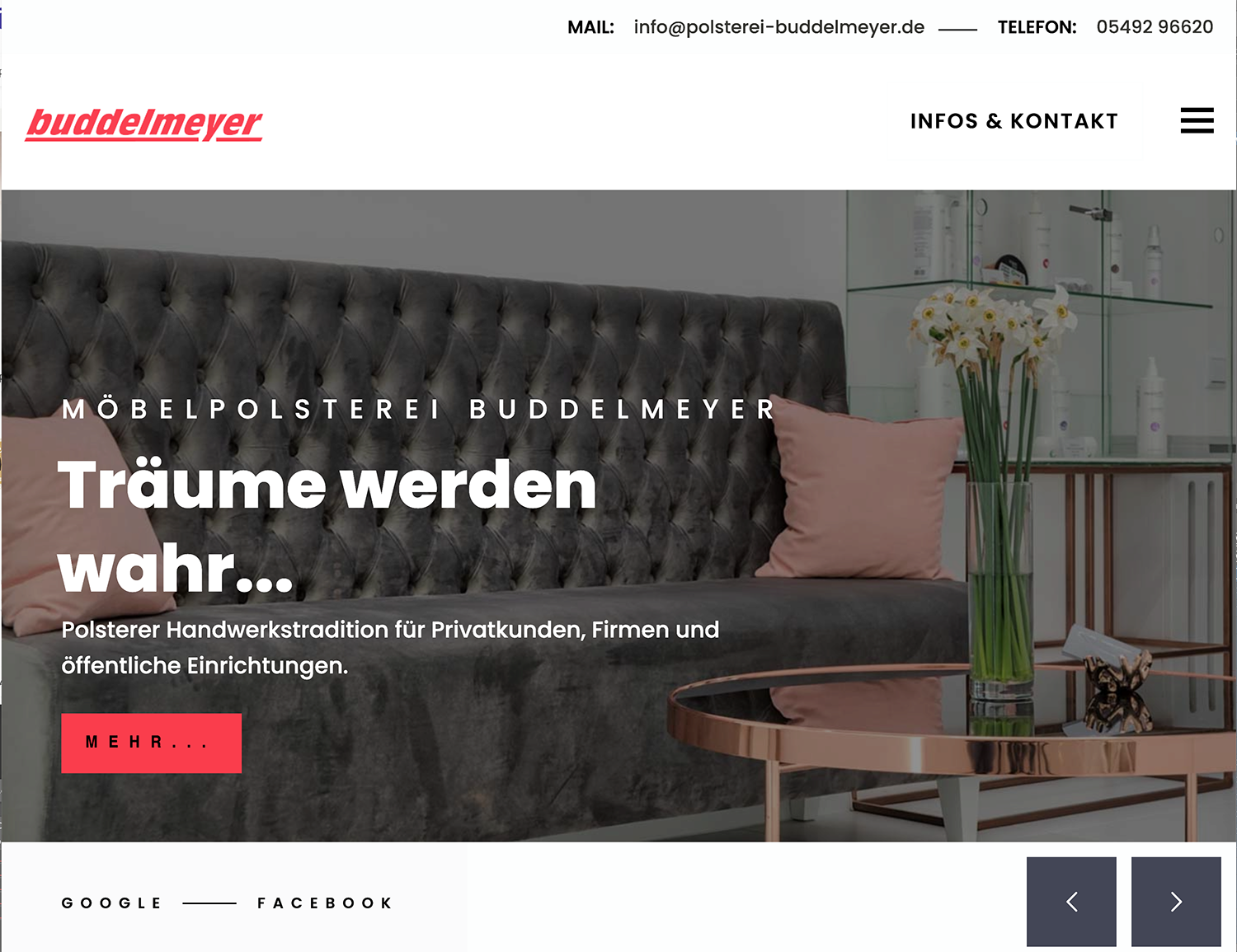 Website Polsterei Buddelmeyer 2022